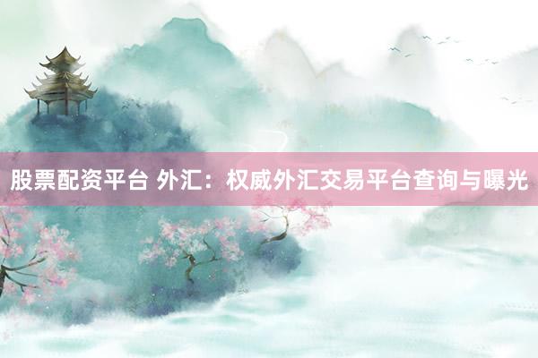 股票配资平台 外汇：权威外汇交易平台查询与曝光