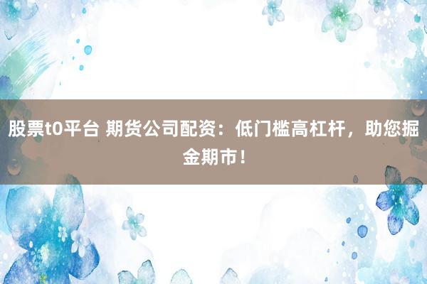 股票t0平台 期货公司配资：低门槛高杠杆，助您掘金期市！