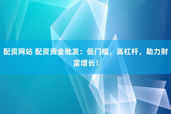 配资网站 配资资金批发：低门槛，高杠杆，助力财富增长！