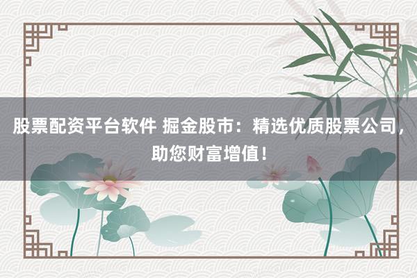 股票配资平台软件 掘金股市：精选优质股票公司，助您财富增值！