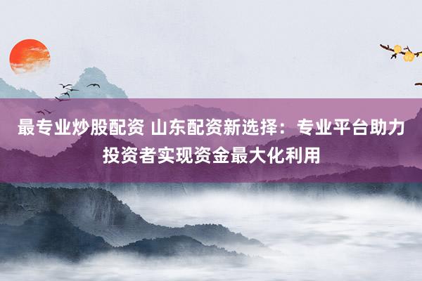 最专业炒股配资 山东配资新选择：专业平台助力投资者实现资金最大化利用