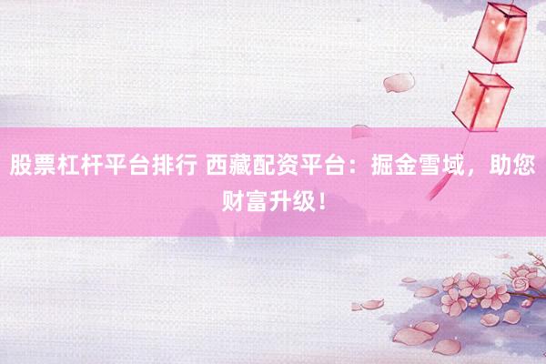 股票杠杆平台排行 西藏配资平台：掘金雪域，助您财富升级！