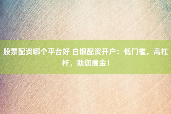 股票配资哪个平台好 白银配资开户：低门槛，高杠杆，助您掘金！