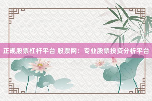正规股票杠杆平台 股票网:专业股票投资分析平台