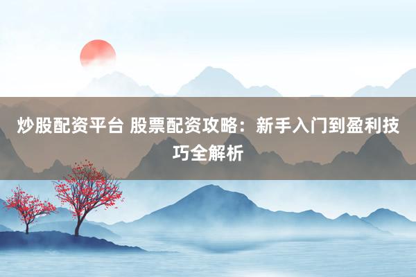 炒股配资平台 股票配资攻略:新手入门到盈利技巧全解析