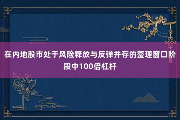 在内地股市处于风险释放与反弹并存的整理窗口阶段中100倍杠杆