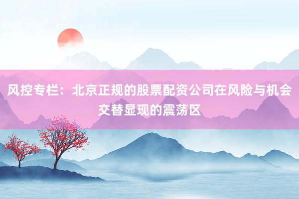风控专栏:北京正规的股票配资公司在风险与机会交替显现的震荡区